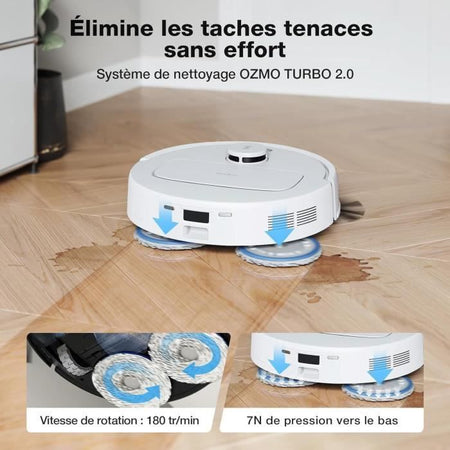Robot Aspirapolvere con Stazione di Svuotamento Automatico - ECOVACS N30 Pro OMNI - Potenza 10000Pa - Pulizia ad Acqua Calda