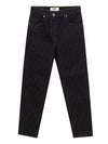 Fendi Jeans Nero Logo Jacquard da donna