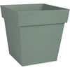 EDA PLASTIQUE - Vaso da fiori quadrato Tuscany - 32 x 32 x H 32 cm - 22 L - Verde alloro
