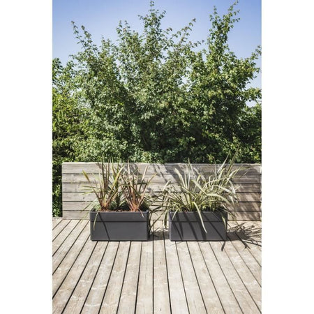 Fioriera - CAREL - Grigio antracite - 63 L - 78 x 39 x H.39 cm - EDA - Con ruote - Esterno o interno