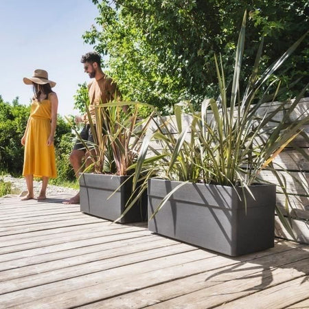 Fioriera - CAREL - Grigio antracite - 63 L - 78 x 39 x H.39 cm - EDA - Con ruote - Esterno o interno