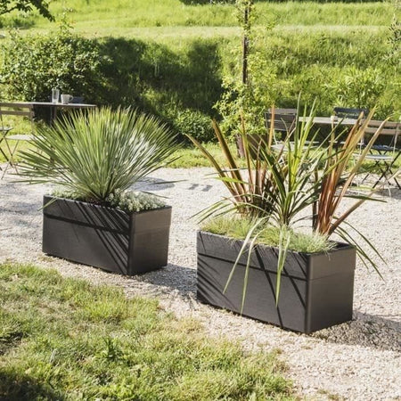 Fioriera - CAREL - Grigio antracite - 63 L - 78 x 39 x H.39 cm - EDA - Con ruote - Esterno o interno