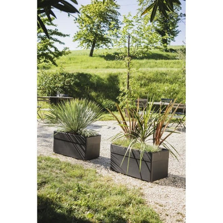 Fioriera - CAREL - Grigio antracite - 63 L - 78 x 39 x H.39 cm - EDA - Con ruote - Esterno o interno