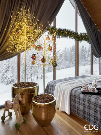Albero luminoso "Faggio" tronco lungo rami a microled luce calda da interno ed esterno
