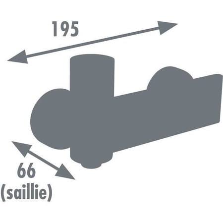Miscelatore doccia - EDOUARD ROUSSEAU - ACCIAIO NERO - Nero / Cromo