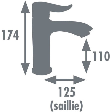 Miscelatore lavabo - EDOUARD ROUSSEAU - Rangoon - Aeratore riduttore di portata - Cartuccia ceramica  35 mm - Cromo