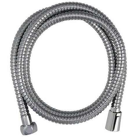 Flessibile doccia - ROUSSEAU - Dadi metallici antitorsione - Riduttore di portata - Lunghezza 1,50 m - Acciaio inox cromato a doppia graffatura