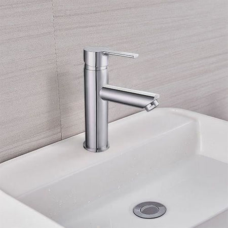 Miscelatore lavabo - EDOUARD ROUSSEAU - Dower - Cartuccia ceramica  35 mm - Eco-stop stop - Aeratore riduttore di portata - Cromo