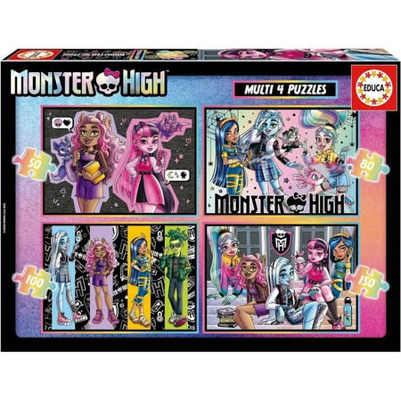 4 puzzle progressivi - EDUCA - Multi 4 Monster High 50-80-100-150