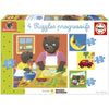 Puzzle - EDUCA - Orsetto Bruno: 4 puzzle progressivi per bambini dai 12 ai 25 pezzi per bambini di 3 anni