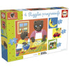Puzzle - EDUCA - Orsetto Bruno: 4 puzzle progressivi per bambini dai 12 ai 25 pezzi per bambini di 3 anni