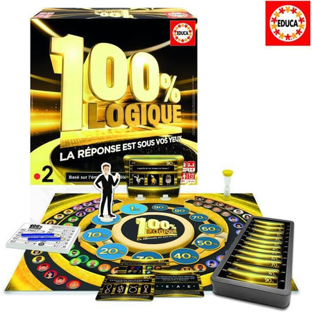 Gioco da tavolo - EDUCA - Logica al 100%: La risposta è davanti ai tuoi occhi - Tratto dalla serie TV per bambini di 8 anni