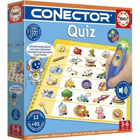 Quiz sui connettori - Gioco educativo - EDUCA - 90 domande, 12 temi, formato libro - Dai 3 anni