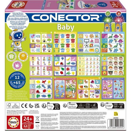 Conector Baby - Gioco educativo - EDUCA - 65 domande, 12 temi, formato libro - Dai 2 anni