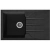 STRADOUR Lavello da incasso 1 vasca + 1 scolapiatti Aloa - Resina - 81 x 50 cm - Nero