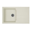 STRADOUR Lavello da incasso 1 vasca + 1 scolapiatti Aloa - Resina - 81 x 50 cm - Bianco