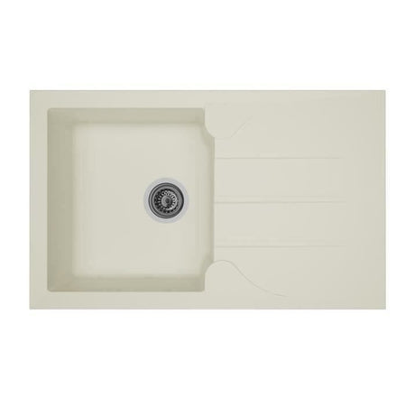 STRADOUR Lavello da incasso 1 vasca + 1 scolapiatti Aloa - Resina - 81 x 50 cm - Bianco
