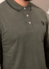 Polo maniche lunghe verde militare