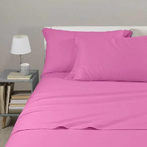 Completo lenzuola singolo di flanella tinta unita Caleffi colore orchidea