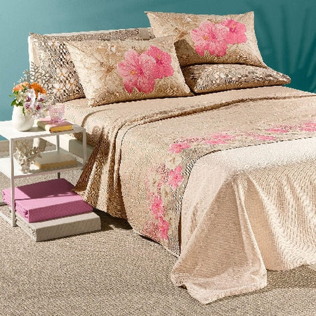 Completo lenzuola singolo Caleffi art.Polinesia colore rosa