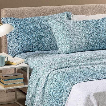 Completo lenzuola in flanella matrimoniale Caleffi art.Bristol colore blu