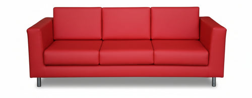 Divano ergonomico direzionale a tre posti rivestito in pelle