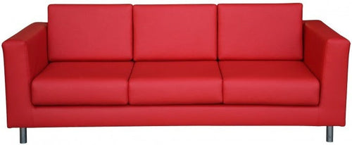 Divano ergonomico direzionale a tre posti rivestito in pelle