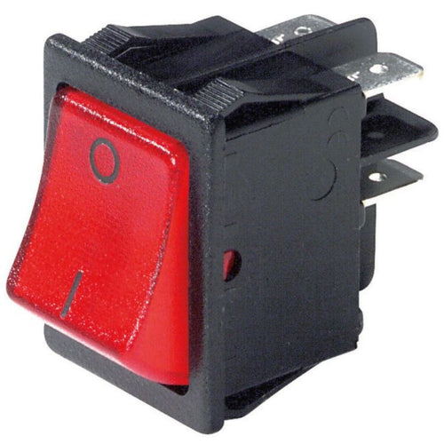 INTERRUTTORE BIPOLARE LUMINOSO ROSSO 16A 250V
