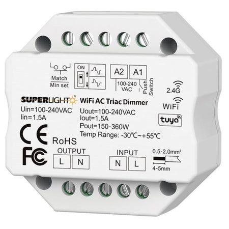 DIMMER SMART/PUSH PER STRISCIA LED 230V TAGLIO DI FASE - 220V 5A 1x1