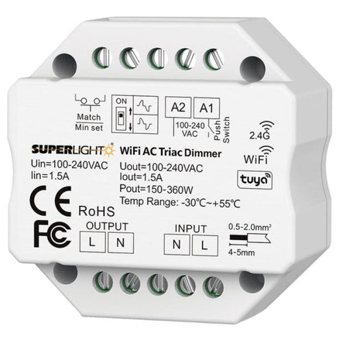 DIMMER SMART/PUSH PER STRISCIA LED 230V TAGLIO DI FASE - 220V 5A 1x1