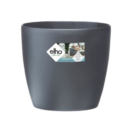 Vaso da fiori rotondo ELHO Bruxelles Wheels 40 - Nero - 39 x H 37 cm - interno - 100% riciclato