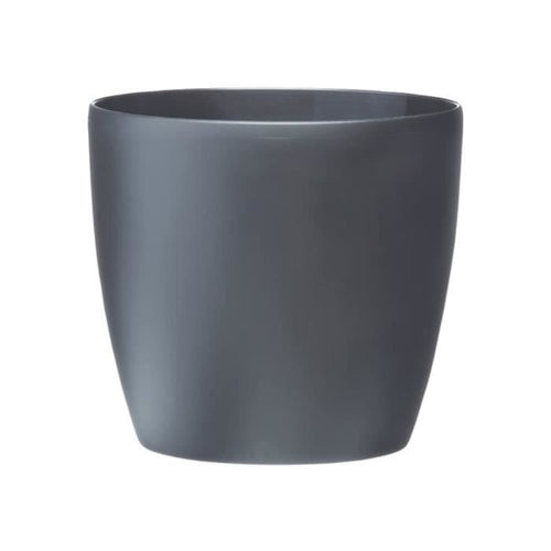 Vaso da fiori rotondo ELHO Bruxelles Wheels 40 - Nero -  39 x H 37 cm - interno - 100% riciclato