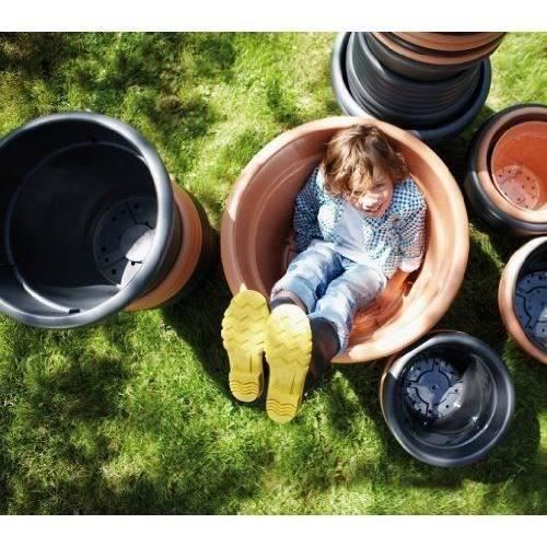 Fioriera Elho Green Basics Cilinder 65 - Nera - 64 x H 49 cm - da esterno - 100% riciclata