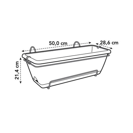 Balconiere Elho Barcelona Allin1 50 - Marrone - L 50 x P 28 x H 19 cm - Balcone esterno - 100% riciclato