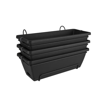 Elho Barcelona Balconiere Allin1 50 - Nero - L 50 x P 28 x H 19 cm - Balcone esterno - 100% riciclato