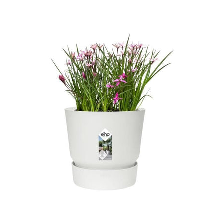 Vaso da fiori rotondo ELHO Greenville 25 - Esterno -  24,48 x H 23,31 cm - Bianco