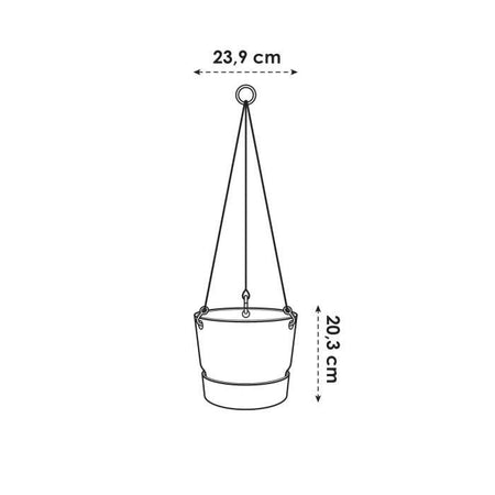 Vaso per fiori sospeso ELHO Greenville 24 - Esterno - 23,9 x H 20,3 cm - Bianco