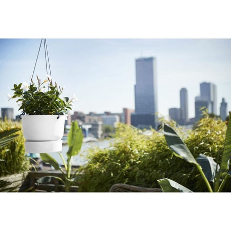 Vaso per fiori sospeso ELHO Greenville 24 - Esterno - 23,9 x H 20,3 cm - Bianco