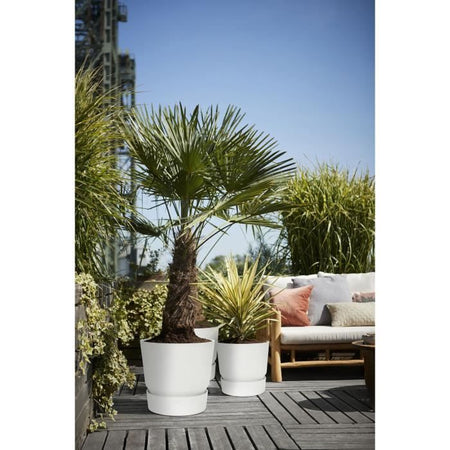 Vaso da fiori rotondo ELHO Greenville 30 - Esterno -  29,5 x H 27,8 cm - Bianco