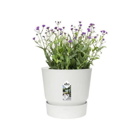 Vaso da fiori rotondo ELHO Greenville 30 - Esterno -  29,5 x H 27,8 cm - Bianco