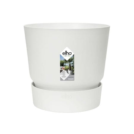 Vaso da fiori rotondo ELHO Greenville 30 - Esterno -  29,5 x H 27,8 cm - Bianco