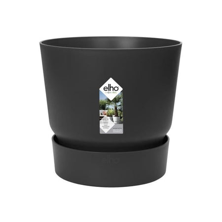 Vaso di fiori rotondo ELHO Greenville 25 - Esterno -  24,48 x H 23,31 cm - Nero vivente