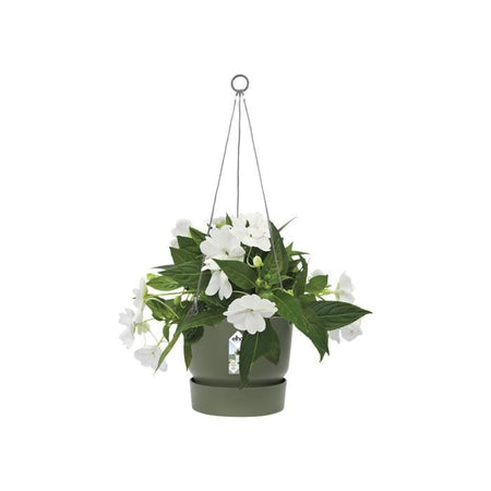 Vaso per fiori sospeso ELHO Greenville 24 - Esterno -  23,9 x H 20,3 cm - Verde foglia