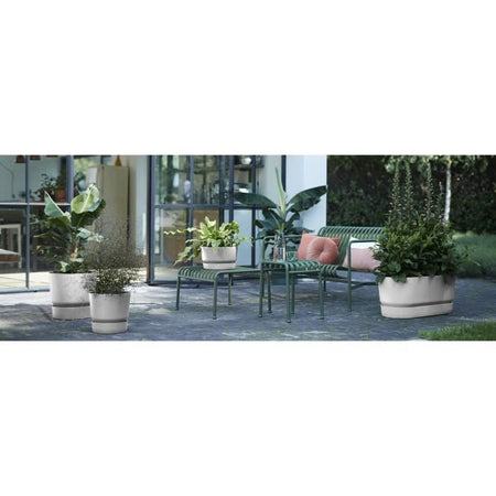 Vaso di fiori rotondo ELHO Greenville 25 - Esterno -  24,48 x H 23,31 cm - Grigio cemento vivente