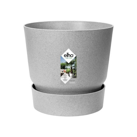 Vaso per fiori rotondo ELHO Greenville 30 - Esterno -  29,5 x H 27,8 cm - Grigio cemento vivente