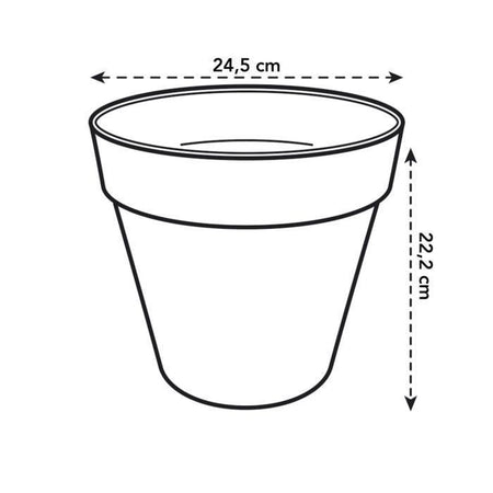 Vaso di fiori rotondo ELHO Loft Urban 25 - Esterno -  24,5 x H 22,2 cm - Giallo ocra