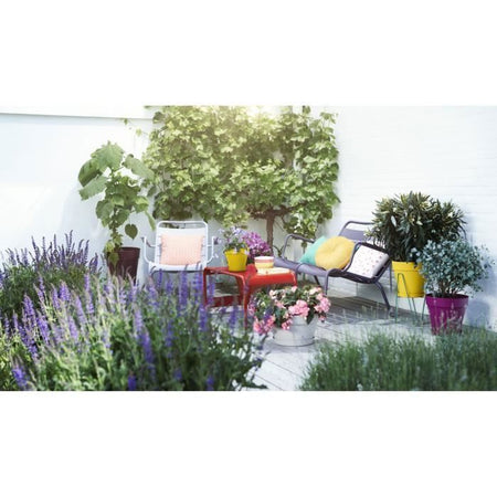 Vaso di fiori rotondo ELHO Loft Urban 25 - Esterno -  24,5 x H 22,2 cm - Giallo ocra