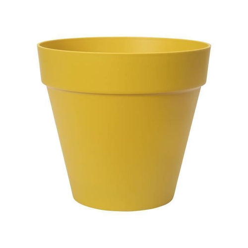 Vaso di fiori rotondo ELHO Loft Urban 25 - Esterno -  24,5 x H 22,2 cm - Giallo ocra