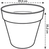 Loft Urban Round Flower Pot - Plastic - Pilld - Tank - con ruote - 40 - ocra