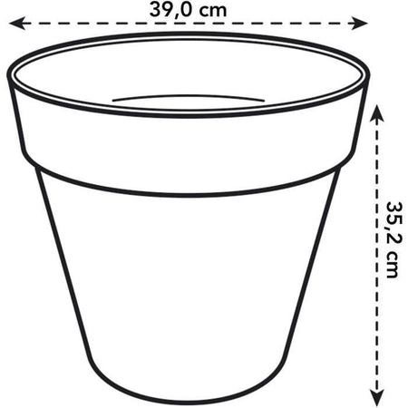 Loft Urban Round Flower Pot - Plastic - Pilld - Tank - con ruote - 40 - ocra